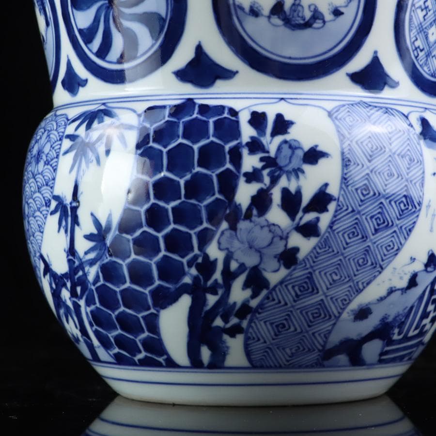 Y2904-4 茶道具 平安 春峰造 祥瑞丸文水指 共箱　　#14