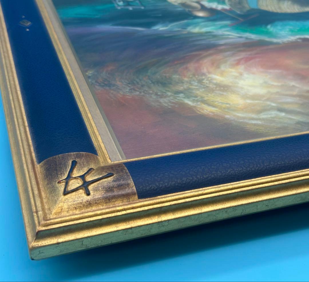 安*雄様 八代亜紀 『海への想い（静）』 油彩画 直筆サイン入り ミリオンアート