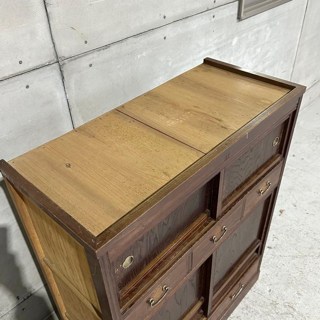 ★1950年代★ 昭和レトロ 水屋箪笥 和風食器棚 古民家家具 引戸収納 飾り棚