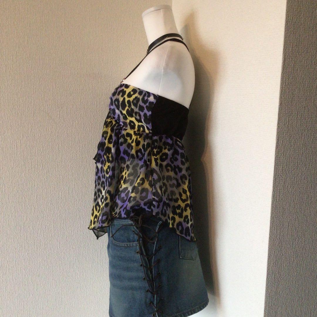 y2k 00s archive d.i.a 紫豹柄　平成ギャルキャミソール　渋谷