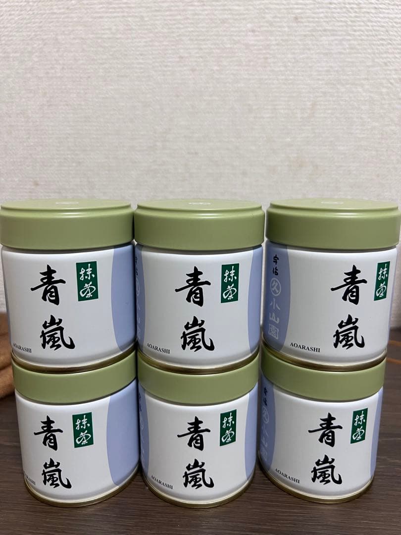 抹茶　丸久小山園 青嵐×6　抹茶 缶40g