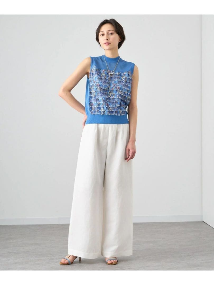 新品☆ANAYI フランジャプリントセットアップ/セオリー、23区、セルフォード