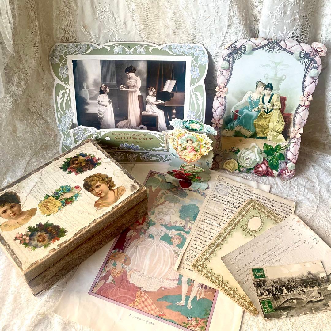 新春アンティーク福袋⑧紙もの9点　クロモス&ボックス&ポップアップカード&便箋