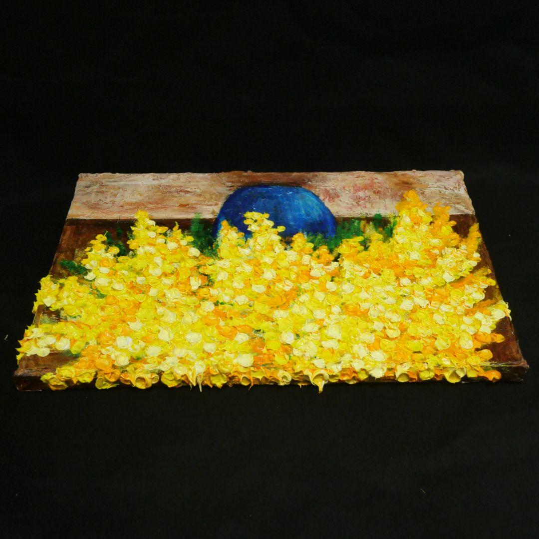 油絵 油彩 油彩画 絵 絵画 【ミモザ】F4号