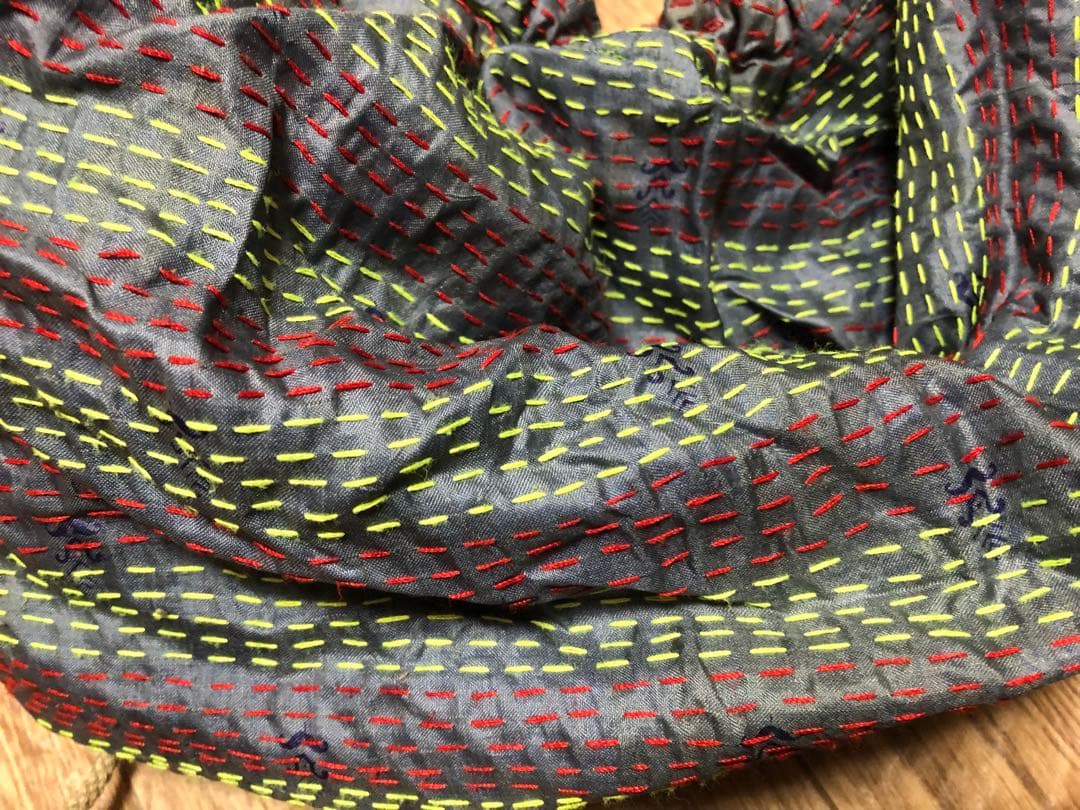 ★レア★ほぼ未使用★Leh レー シルク 袈裟バッグ 刺し子 ボディバッグ