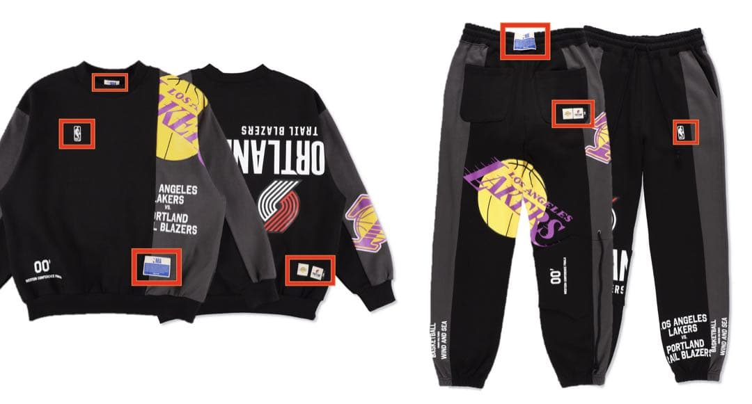 だ*ん様 WIND AND SEA NBA 櫻坂 八村塁 スウェットシャツ セッ