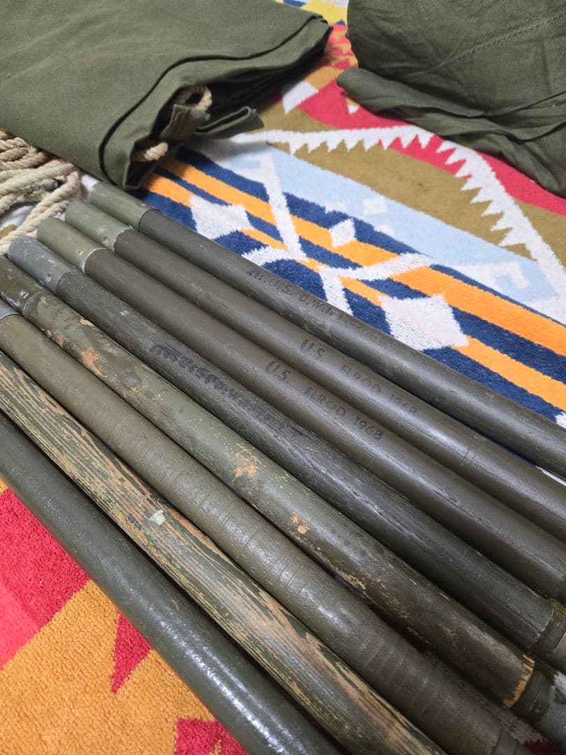 1975年製 USパップテント 二股フレーム YKKジッパー加工済み セット出品