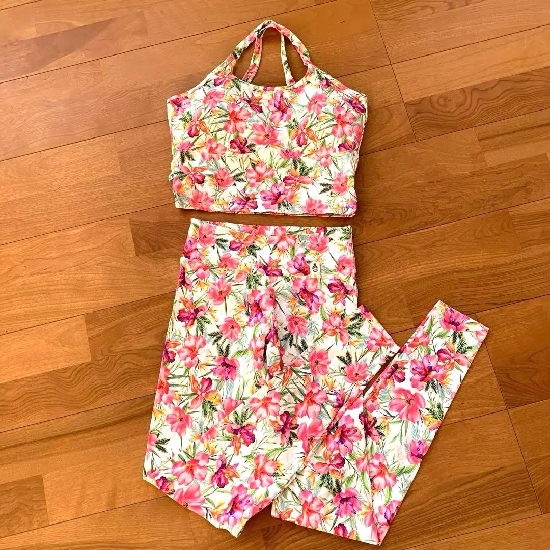 Linda Works 花柄 ヨガウェア セット　M