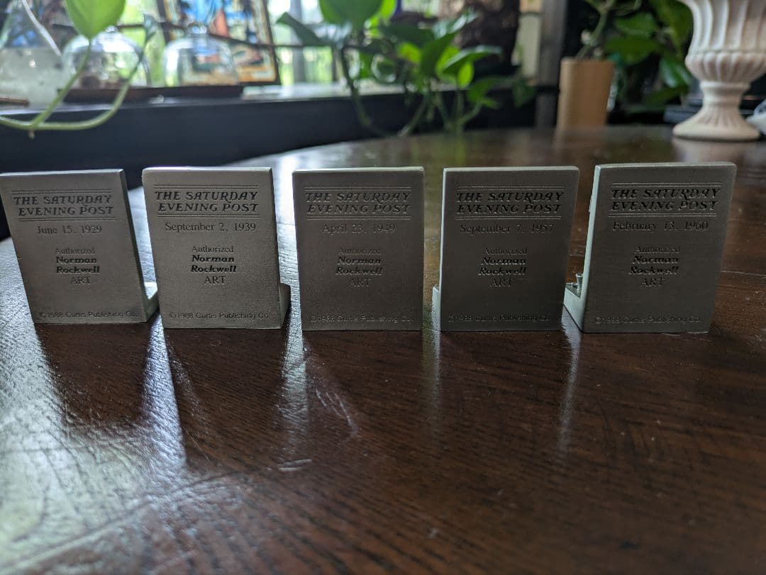 ５体限定 ノーマン・ロックウェル ピューターフィギュア 木製ディスプレーケース