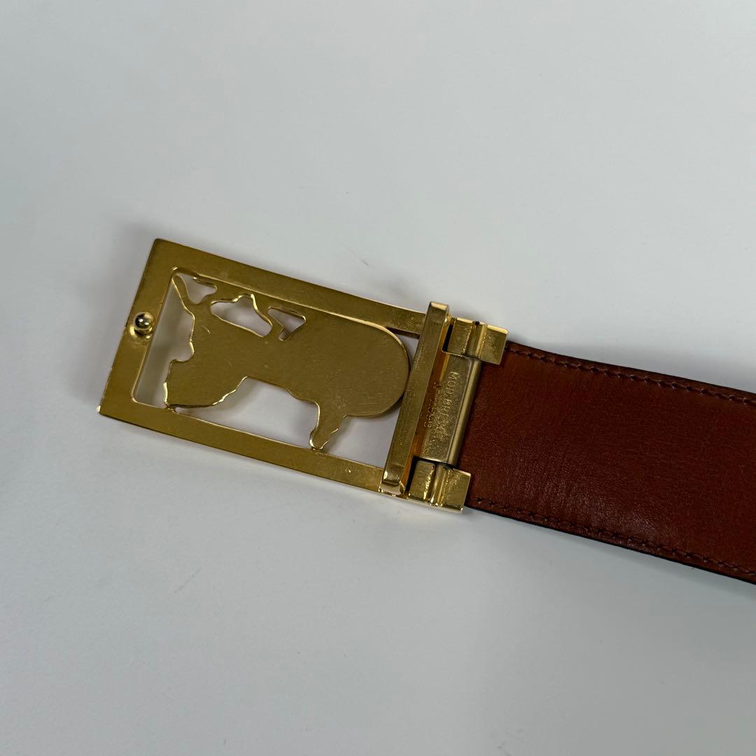 CELINE セリーヌ 馬車 ベルト レザー ブラック C546