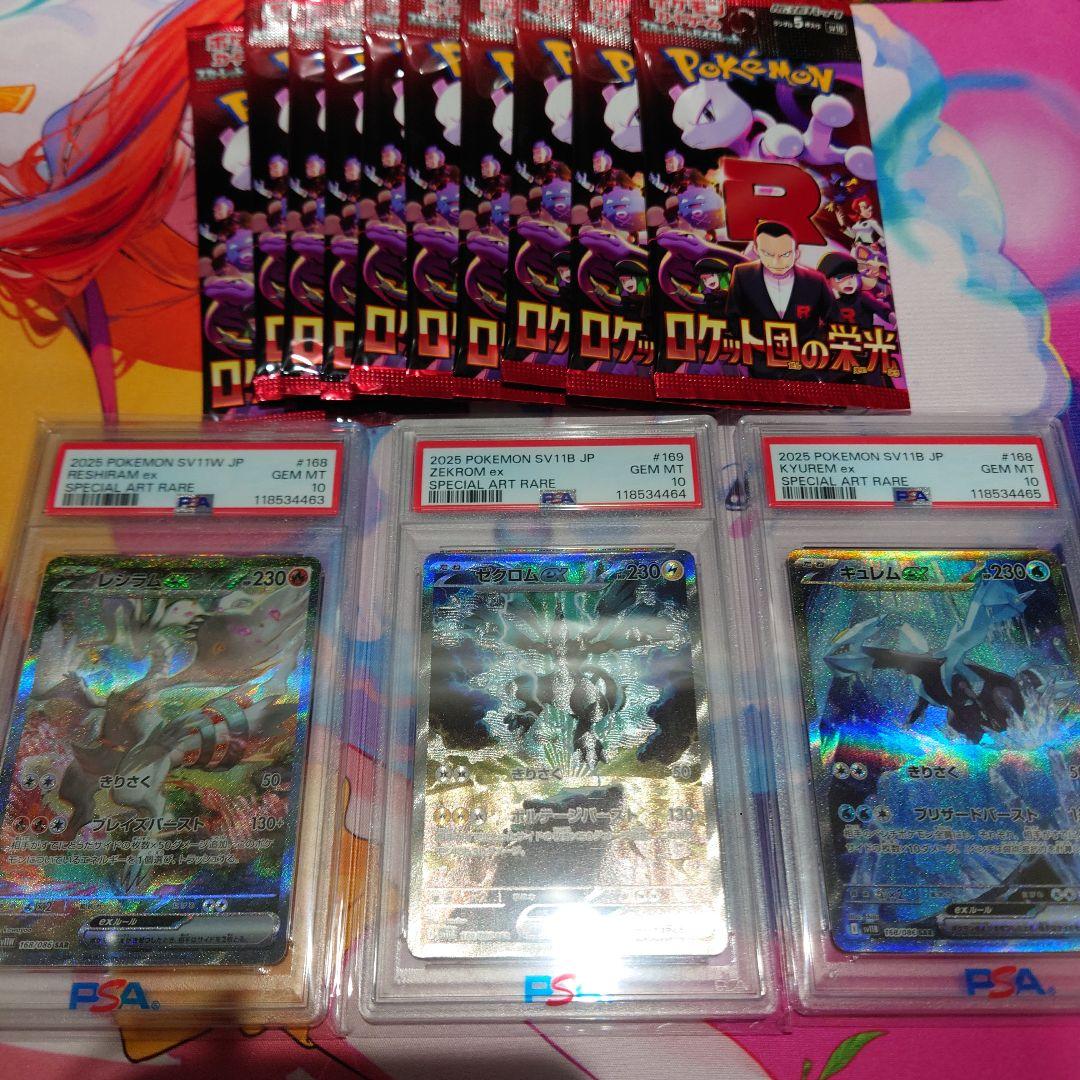 PSA10 レシラムex/ゼクロムex/キュレムex SAR 3連番 おまけ付き