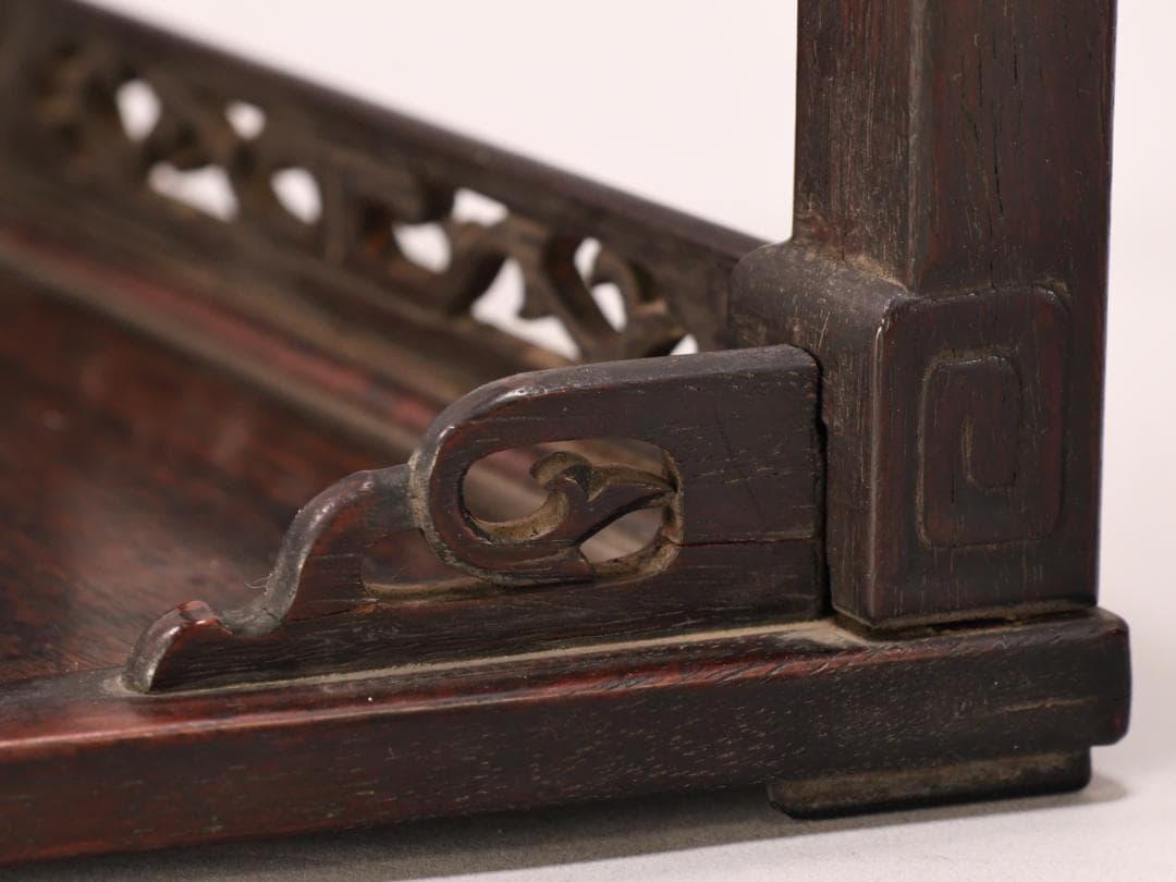 BK435　時代唐木　菱型　高卓　花台　香炉台　飾台　盆栽台　高さ約41㎝