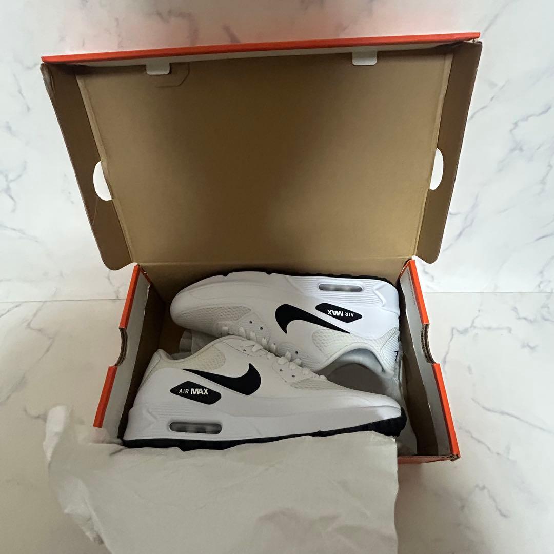 ナイキ エアマックス 90 ゴルフ ホワイトブラック ゴルフシューズ 白