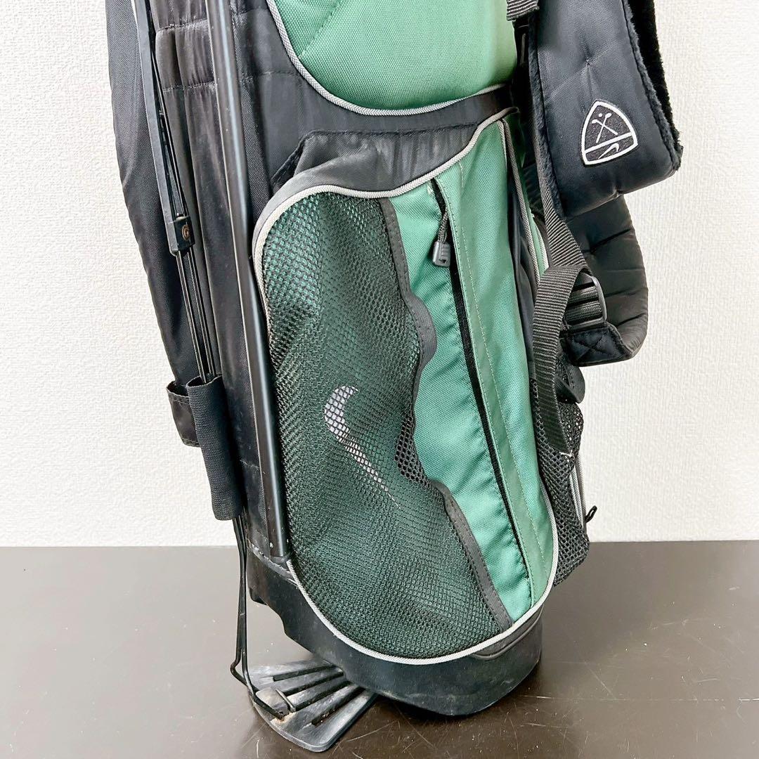 希少 ナイキ ゴルフスタンドキャディバッググリーン 8.5型〜9型4分割フード付