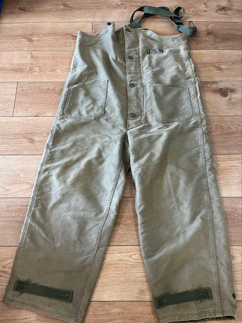 U.S.N. 海軍　オーバーオール 4Ｌ相当オリーブドラブ