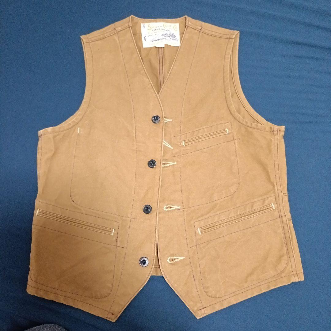 トップス SUGAR CANE SC14375 BROWN DUCK WORK VEST