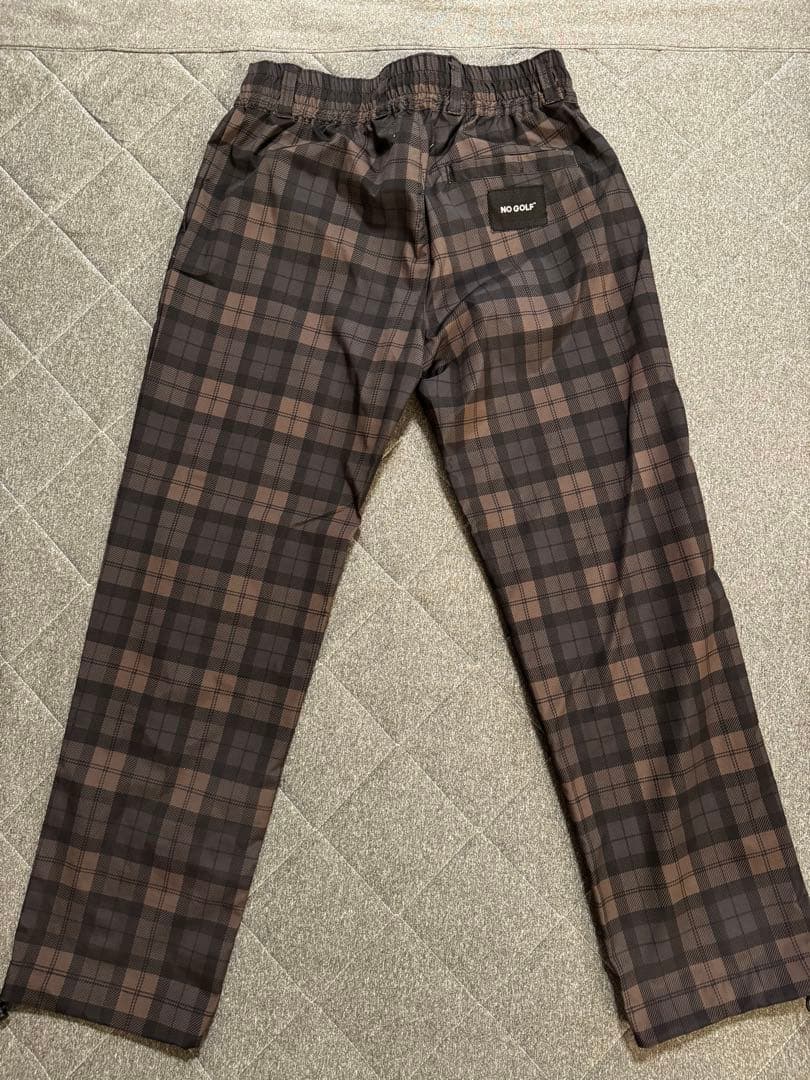 NO COFFEE × CLUBHAUS チェックパンツ　ゴルフ　ロゴ　XS