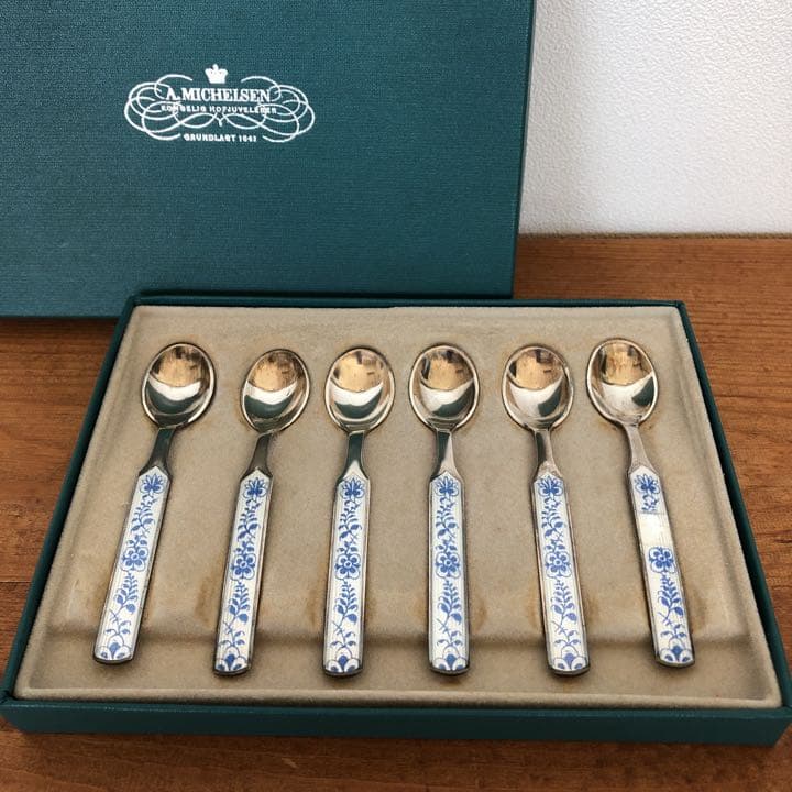 ビンテージ　アントン ミケルセン 純銀製 ティースプーン6客　ジョージジェンセン
