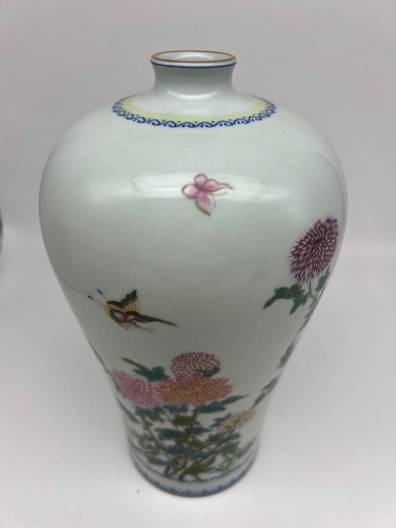 中国民国〜50年代の粉彩梅瓶唐物古美術品　江戸アンティーク骨董コレクション青磁