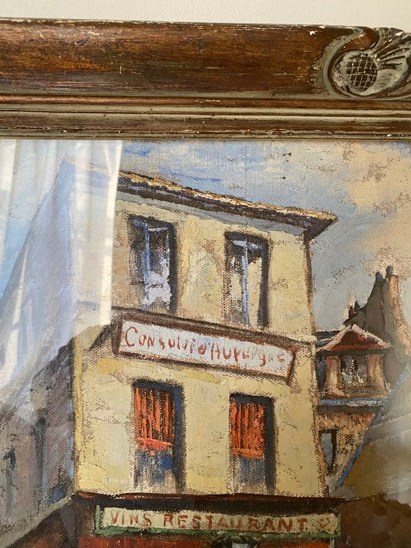 フェルナンド　ラバル　パリ風景　アンティーク　油絵　 油彩画　額縁