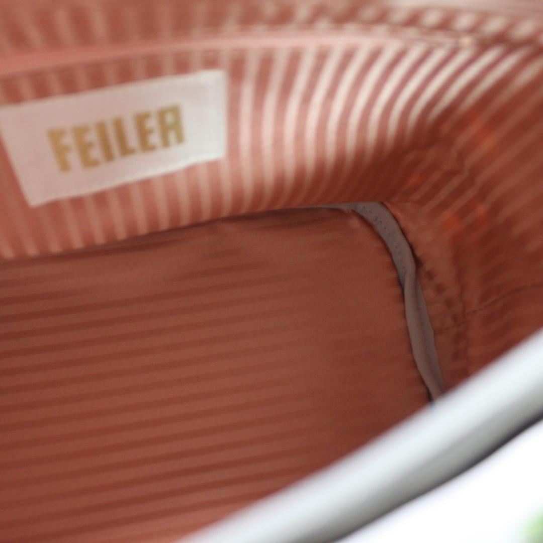 【新品タグ付】FEILER フェイラー ハンドバッグ 花柄 グレー シュニール織