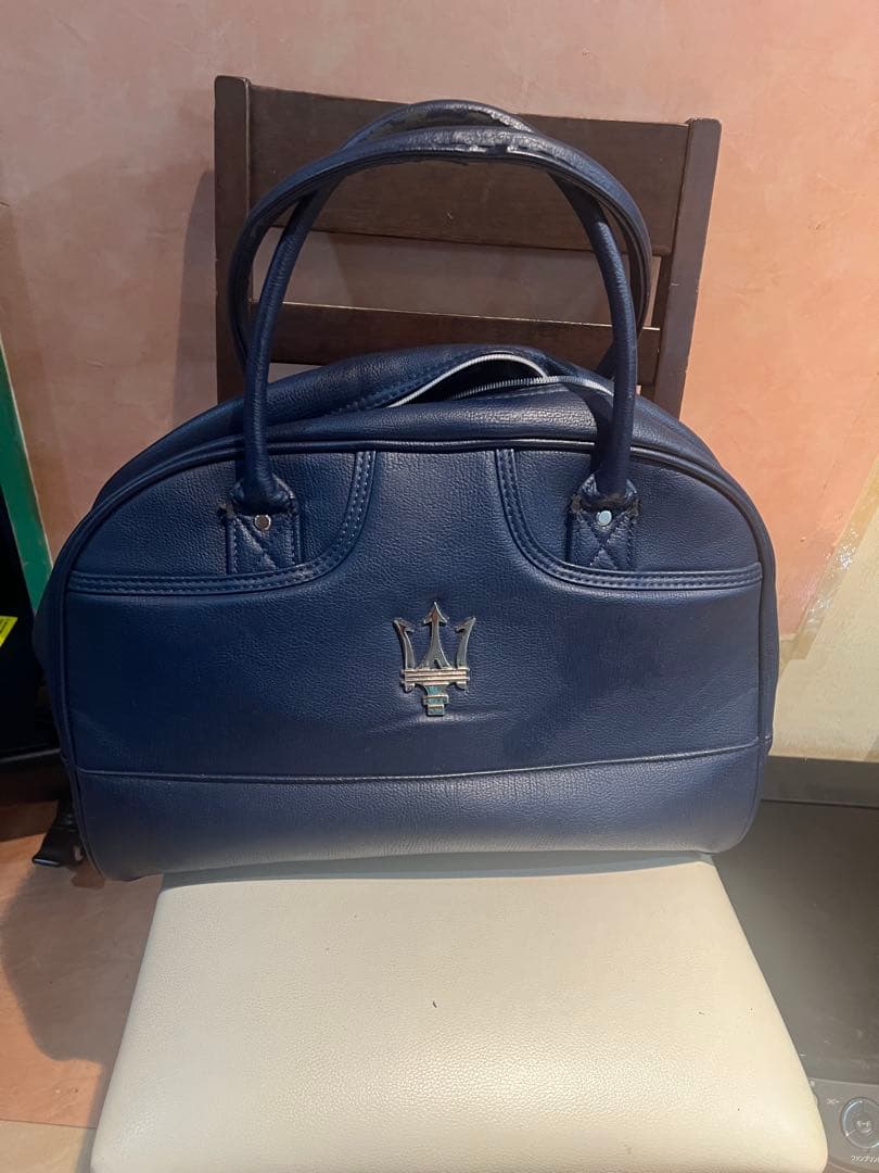 MASERATI ネイビー ハンドバッグ