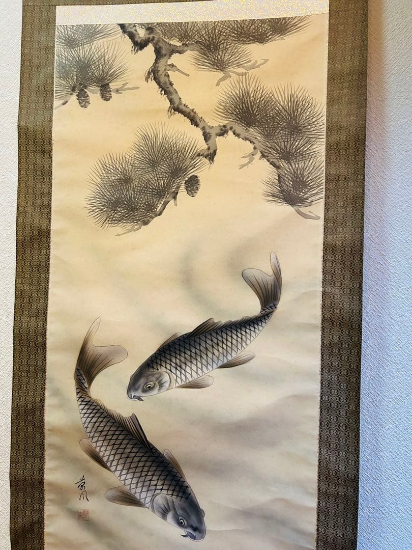 草風　水墨画 山水画 風景画 掛け軸 壁掛け飾り