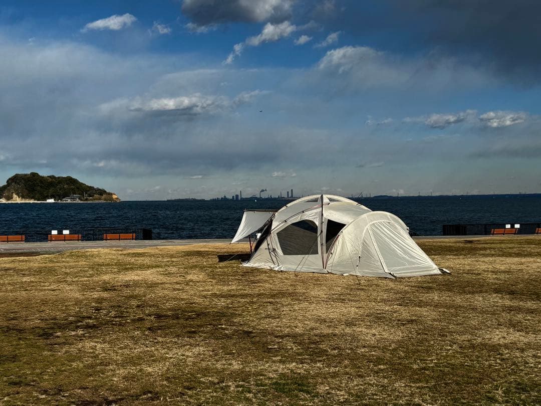 【値下げ】peak ドックドームpro6 アイボリー グランドシート付き