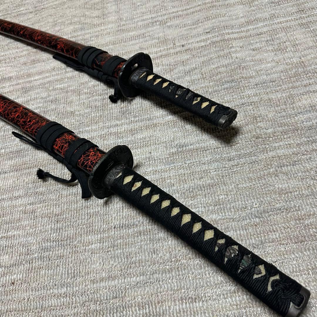 模造刀 赤黒鞘 二本セット