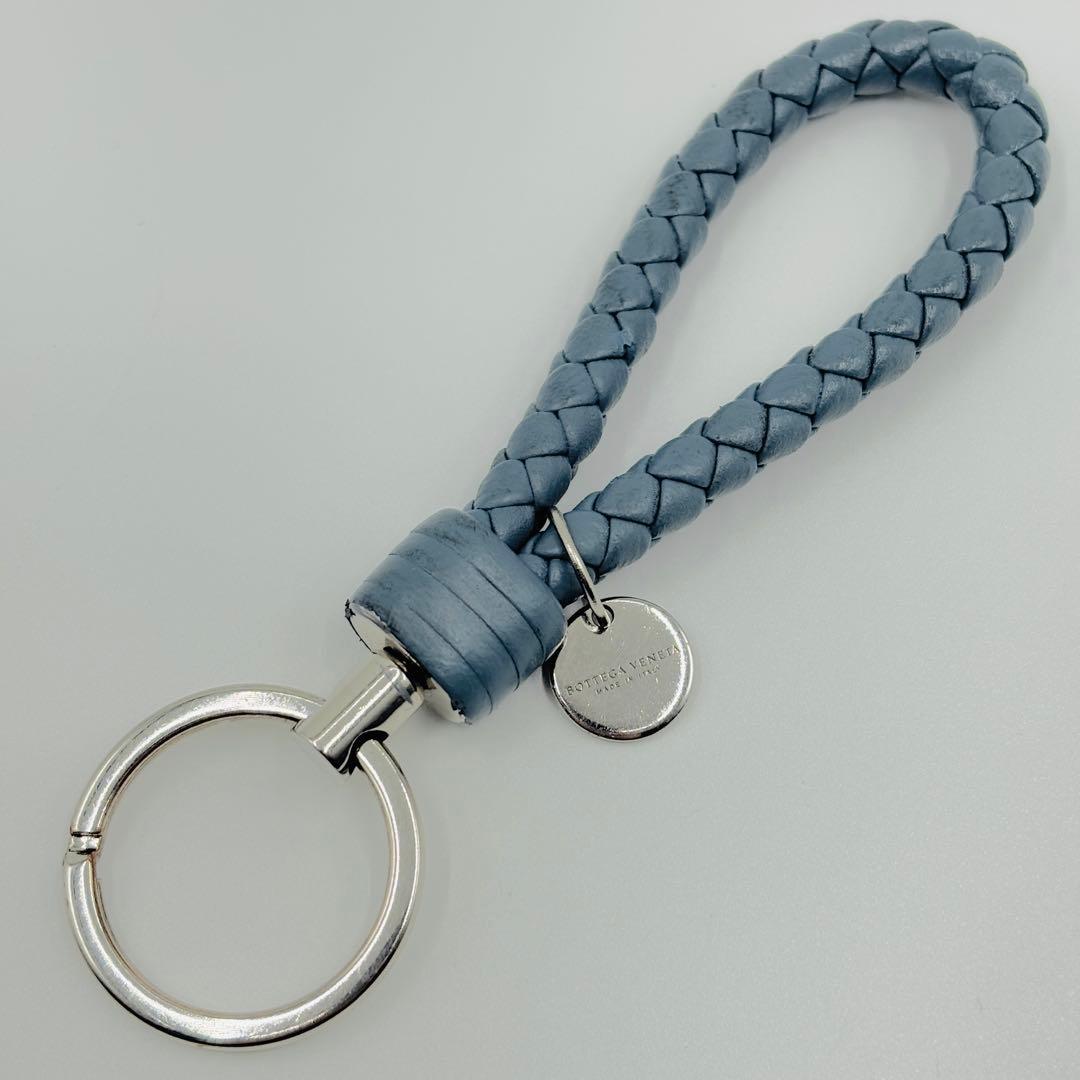 極美品✨️希少色 ボッテガヴェネタ イントレチャート キーリング ブルーグレー