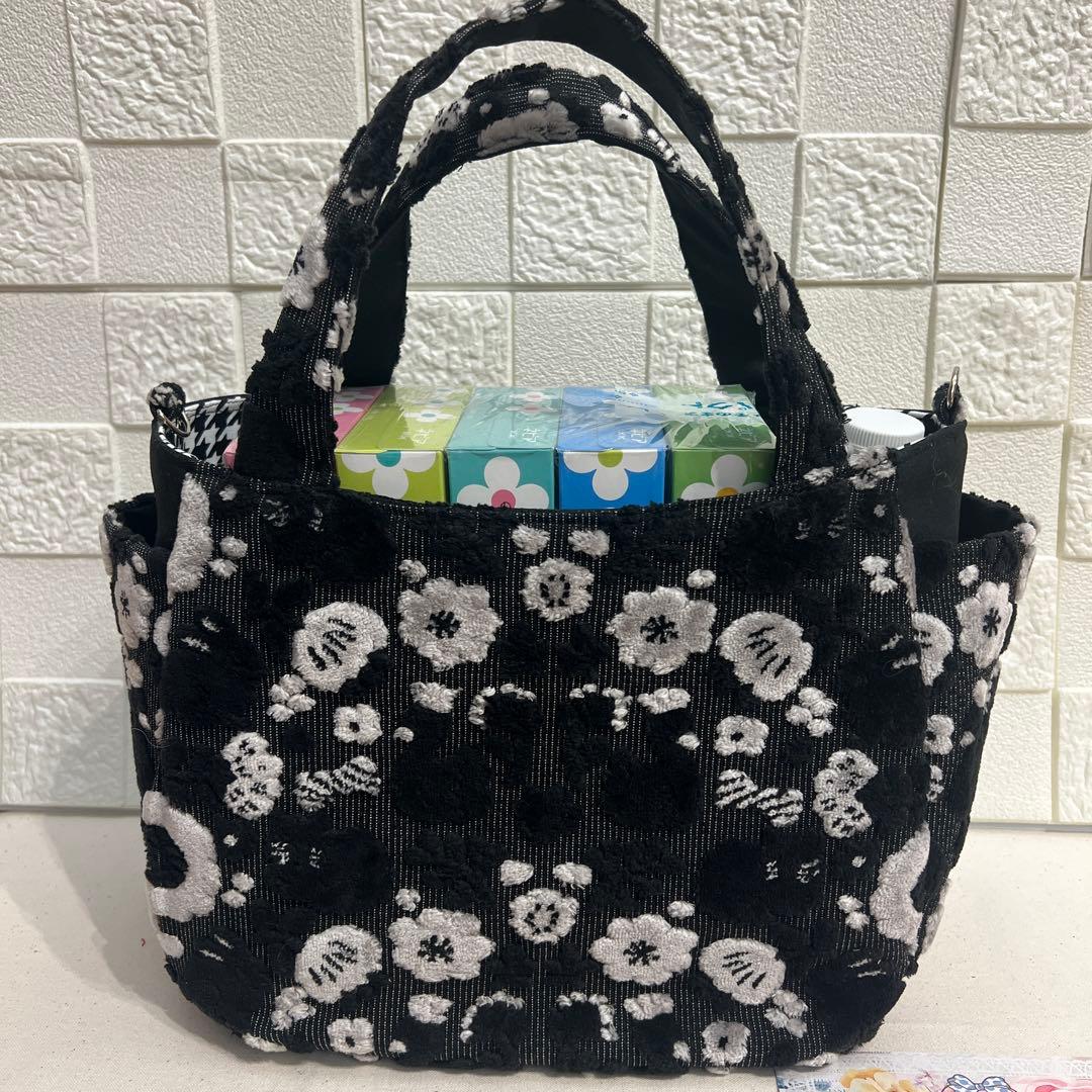 専用【ジョリーフルール】もふもふ　チューリップバック　M パンダブラック