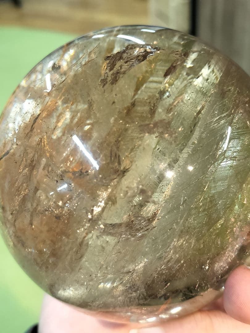 【上品&珍しい】シャンパンゴールド　スモーキークォーツスフィア