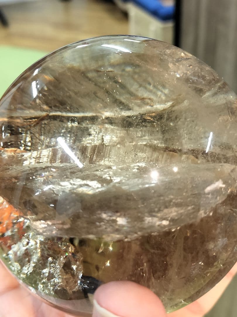 【上品&珍しい】シャンパンゴールド　スモーキークォーツスフィア