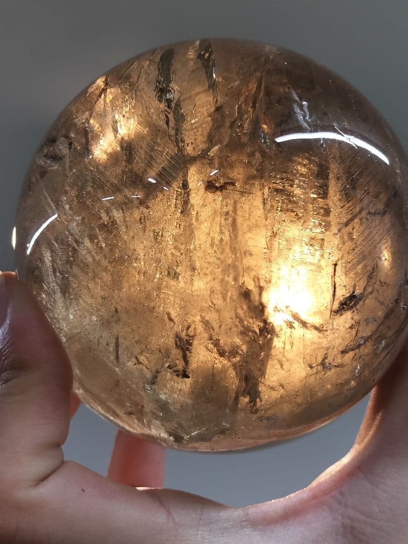 【上品&珍しい】シャンパンゴールド　スモーキークォーツスフィア