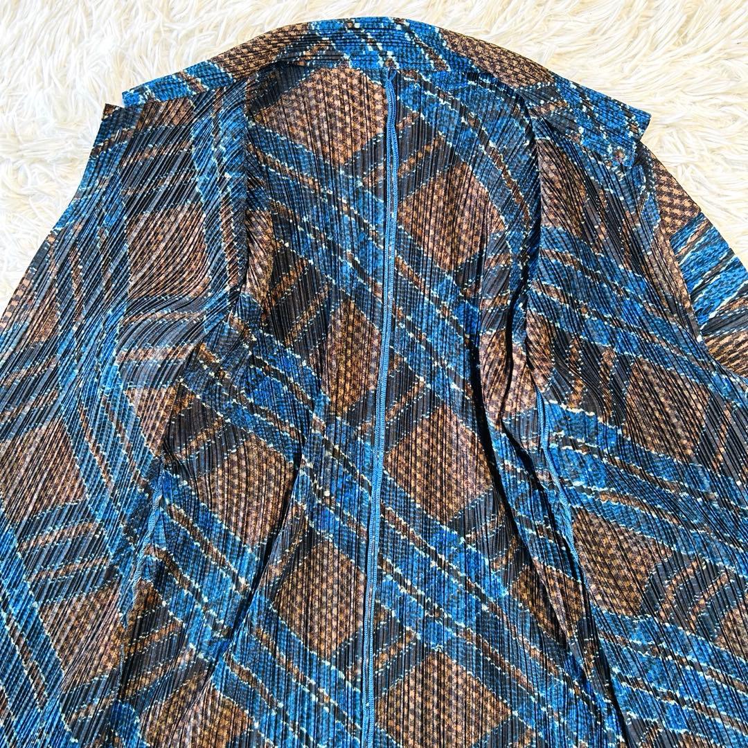 プリーツプリーズ ロングカーディガン バルーンスリーブ イッセイミヤケ