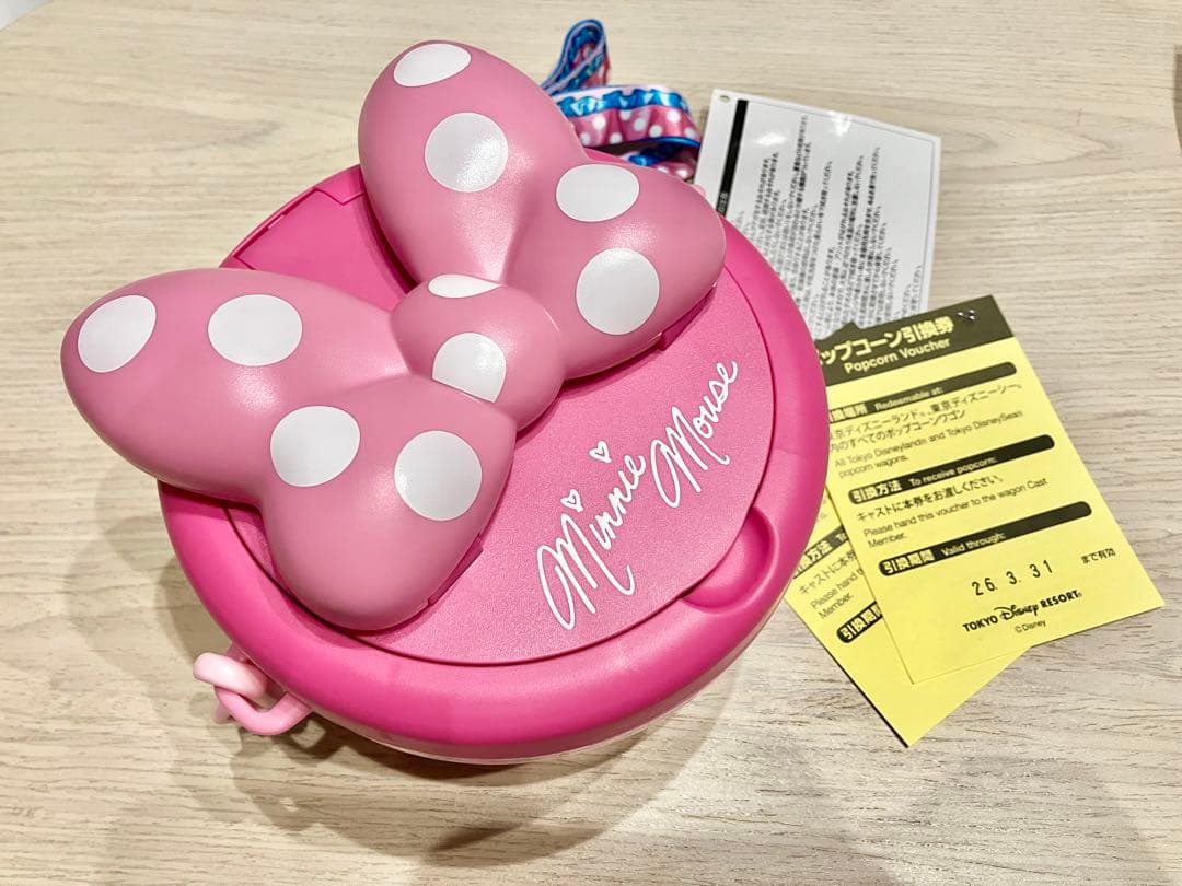 ミニー　ポップコーンバケット リボン 新品 未使用 ディズニーランド