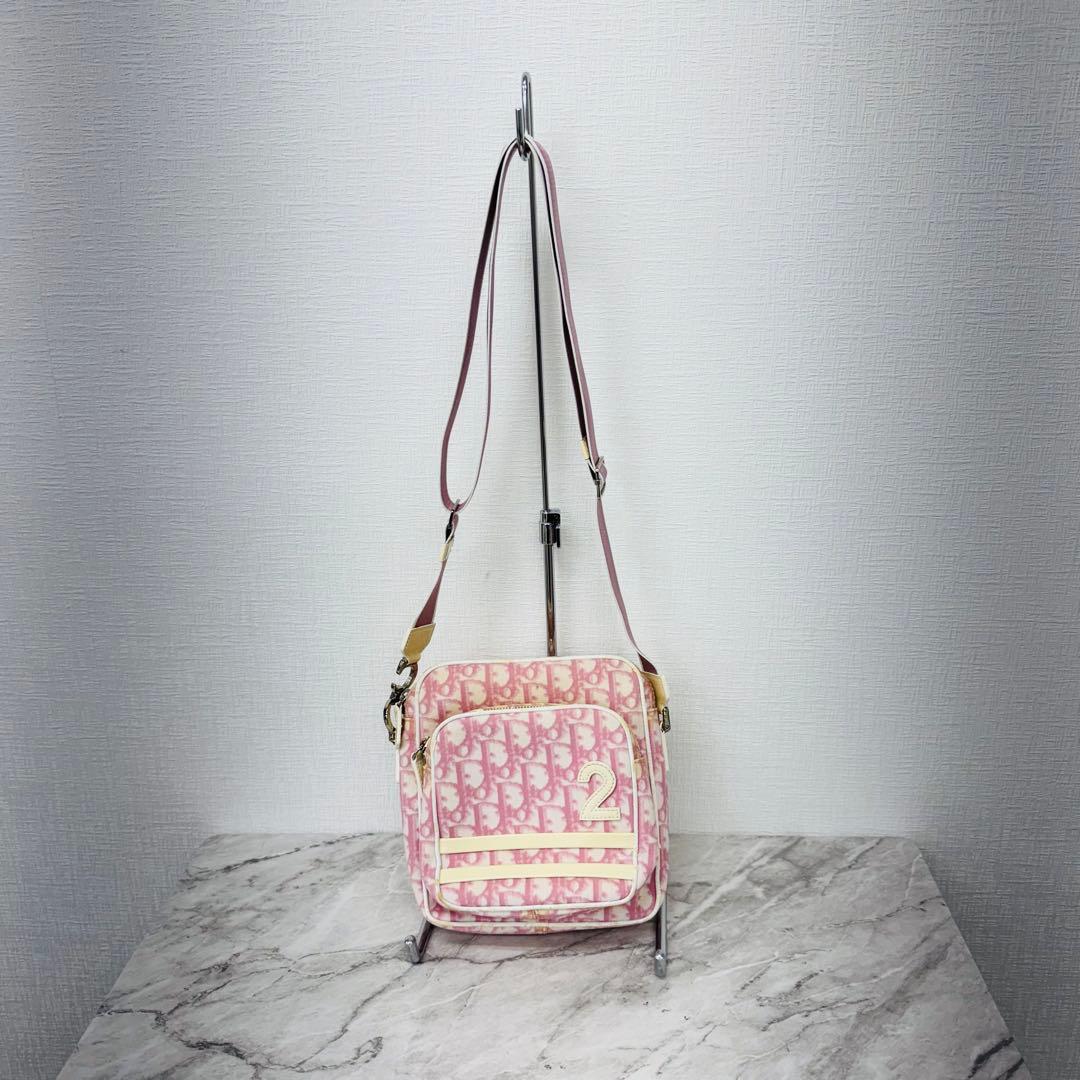 ✨Dior✨ディオール✨トロッター柄✨キャンバス✨ピンク✨ショルダーバッグ✨