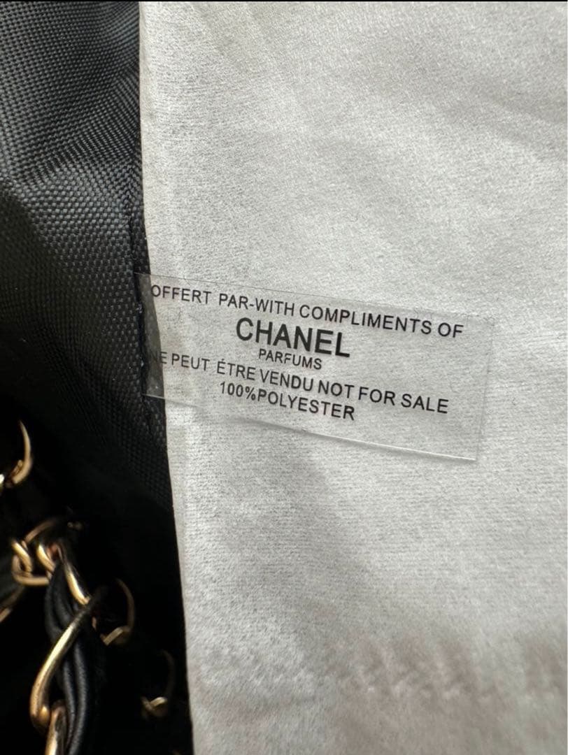 CHANELノベルティチェーン☆肩掛けトートバッグ未使用品キャンバス黒2way