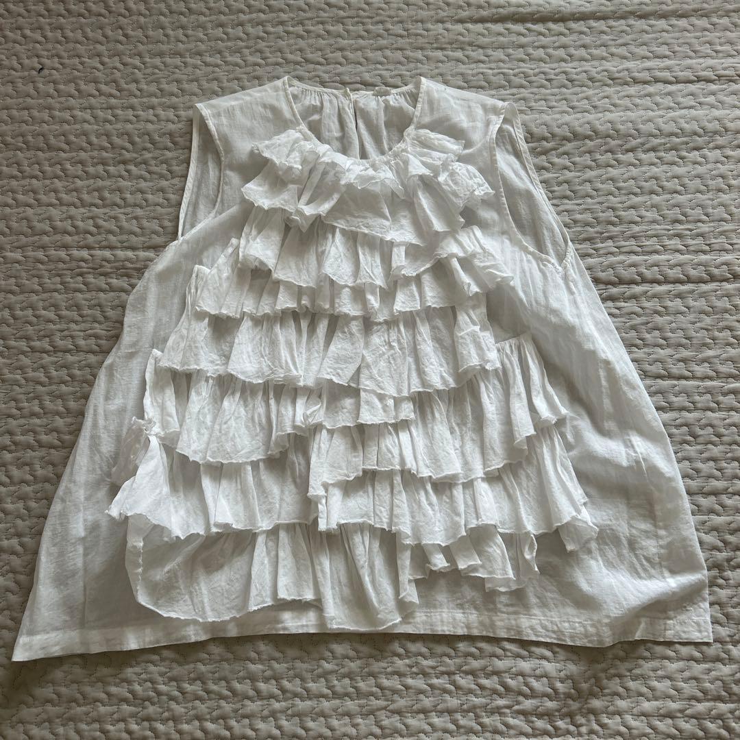 45R カディコットン　フリル　ブラウス