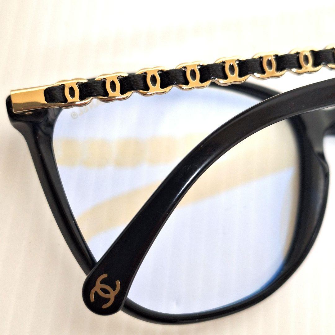 CHANEL スクエアシェイプ ブルーライトカット メガネ アイウェア