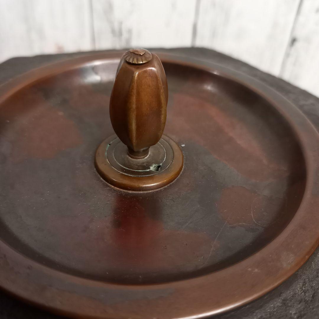 鉄製 六角形 茶釜 銅製蓋付き 時代物