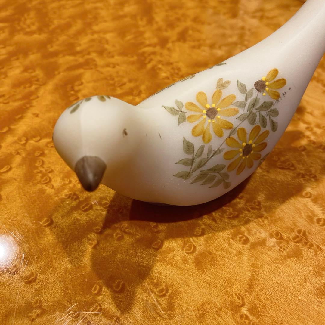【美品】フェントンアートグラス　幸福の鳥　すりガラス　置物　アンティーク