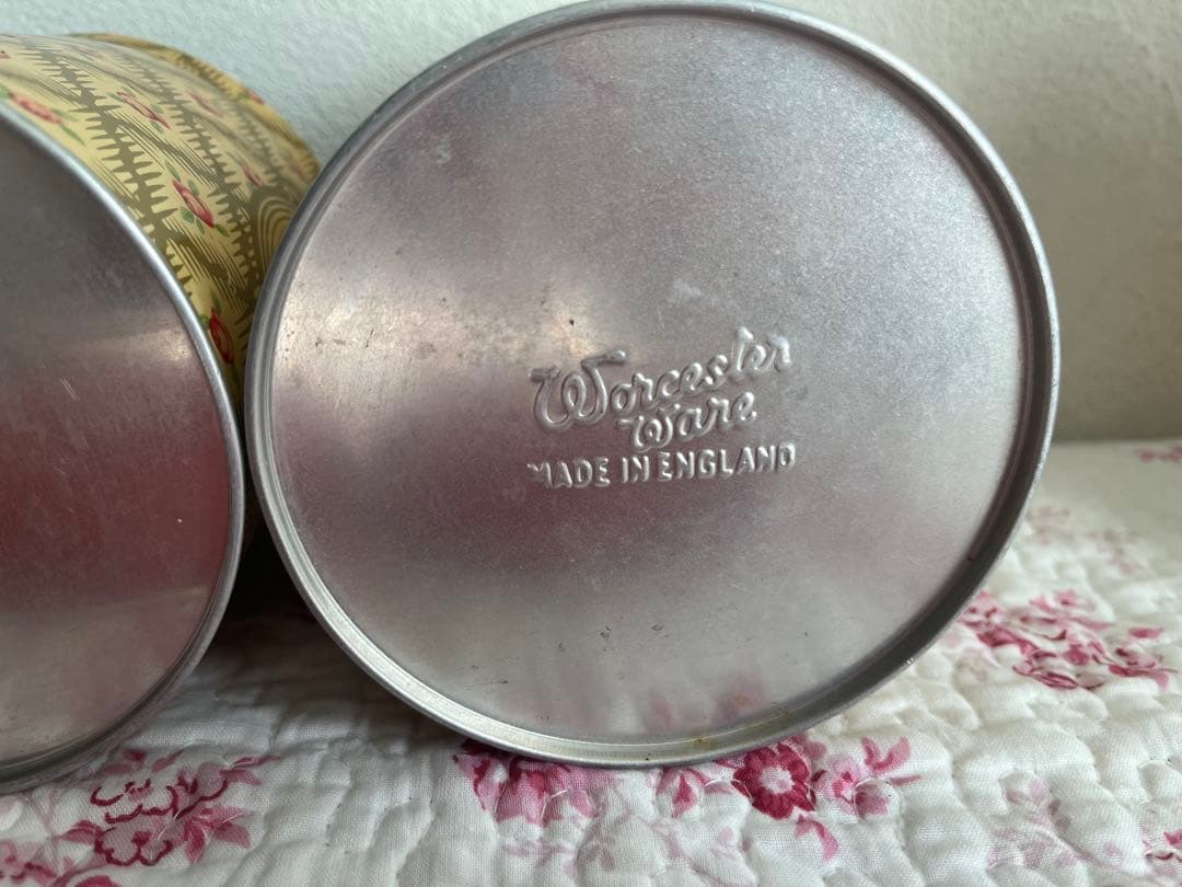 アンティーク　バラ柄のキャニスター3個