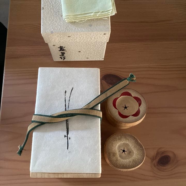 岩木秀斎 竹蓋置 松竹梅 一双★共箱・布・紙箱