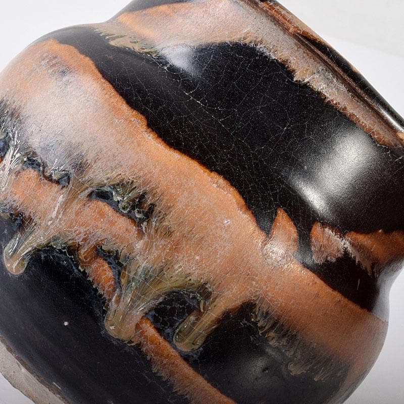 中国　磁州窯黒釉　壺　花入　C　6888