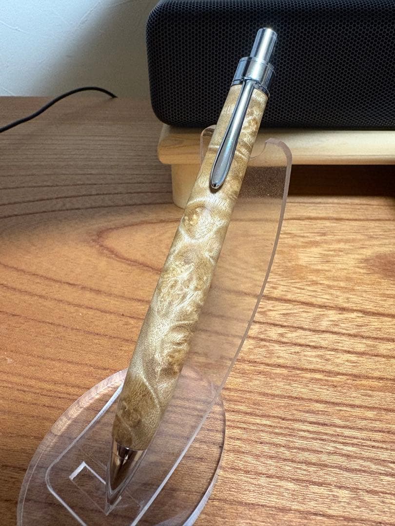 506極上　マーブルウッド　瘤杢　木軸シャーペン　ボールペン