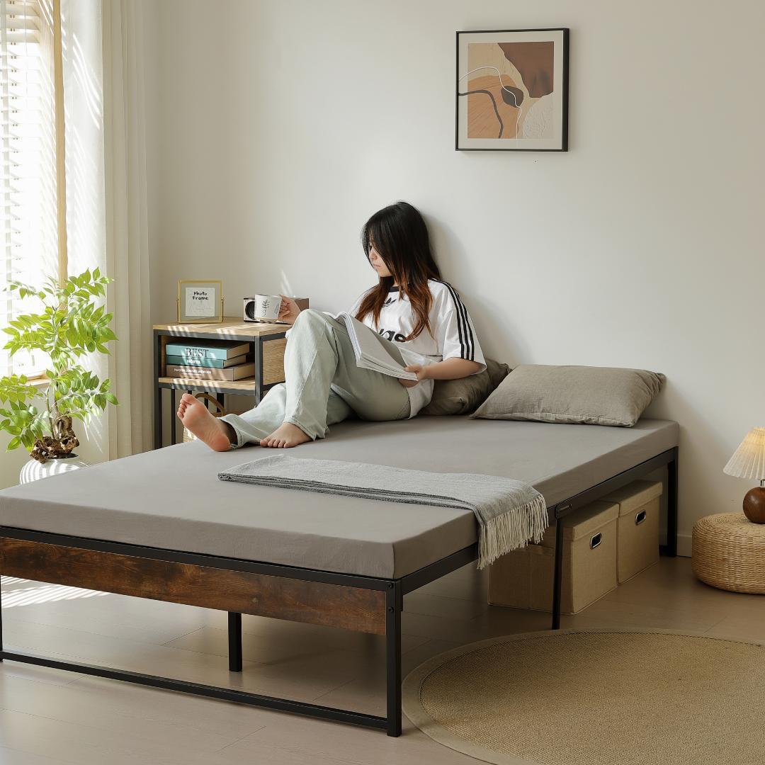 【お得SALE】超人気！ベッドフレーム パイプベッド【ダブル D】　BLACK