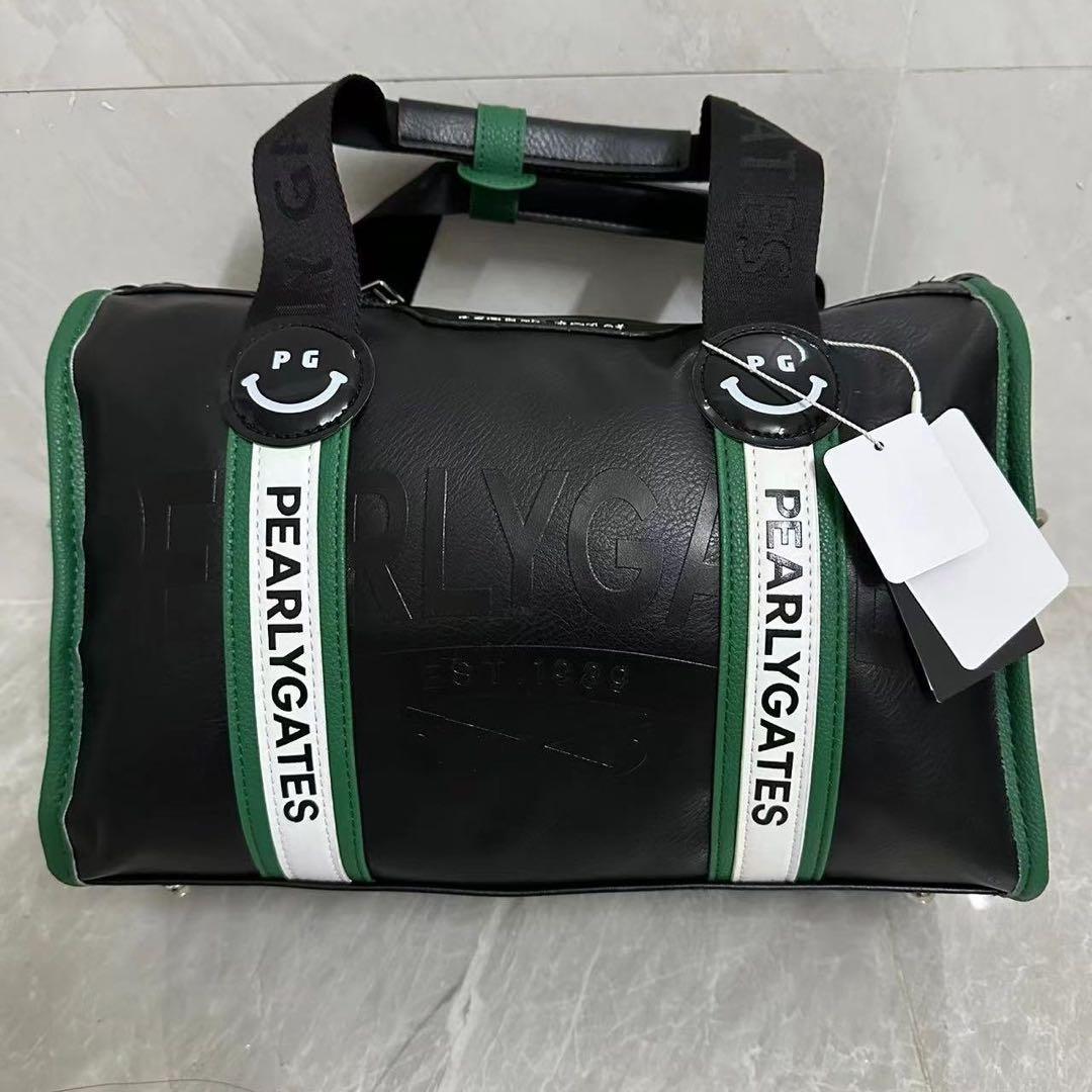 PEARLY GATES ボストンバッグ 黒/白/緑