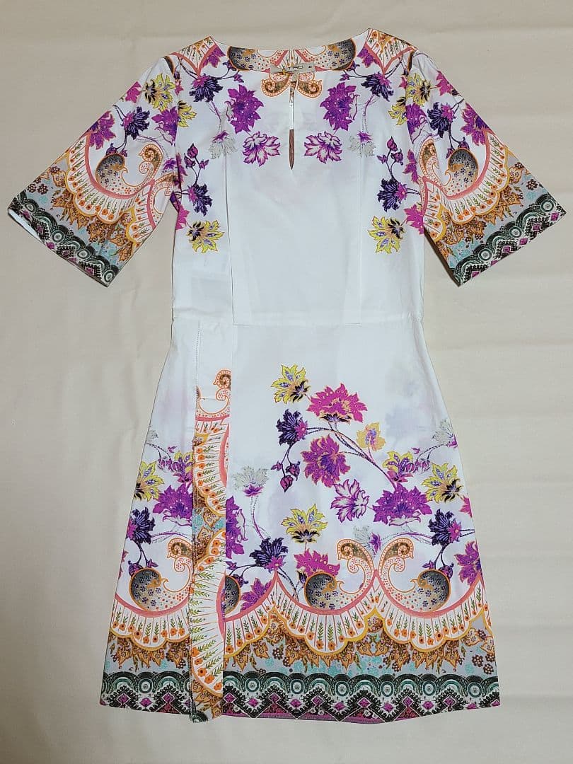 ETRO エトロ 未使用品 花柄 半袖 ひざ丈ワンピース サイズ40 M