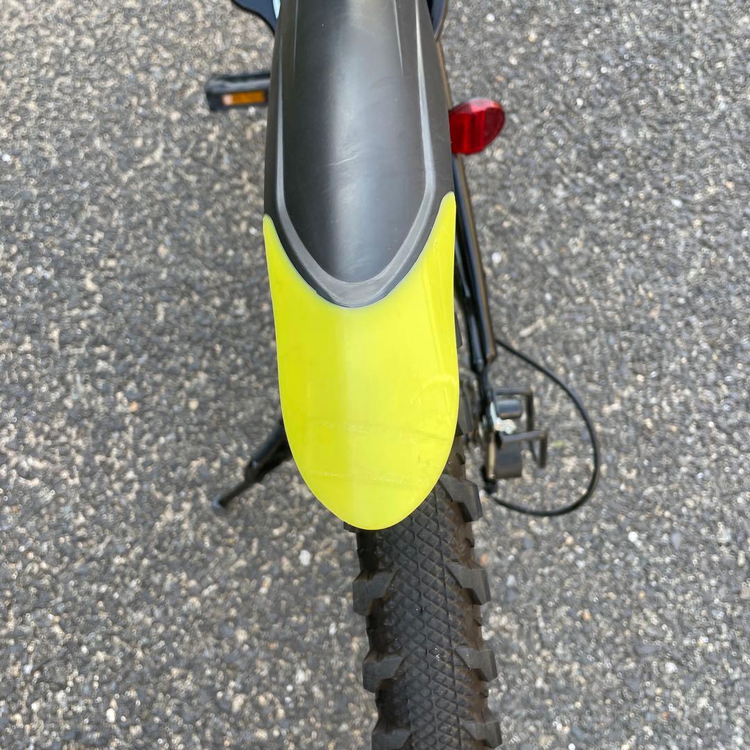 キッズバイク 黒と黄色 アサヒ　前部バスケット付き　26インチ